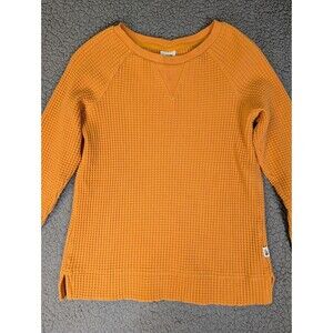 The North Face Womens Orange Waffle Knit Long Sleeve Thermal Top Size S Outdoor